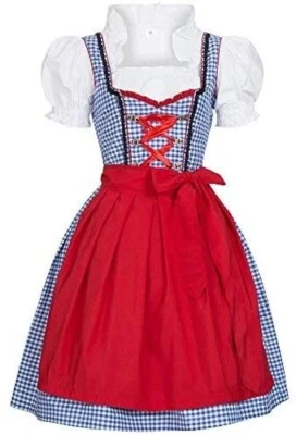 £15 • Buy Gaudi-Leathers Women's German Dirndl Dress Susi Blue White Checkered Costumes.