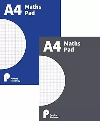 A4 MATH PAD GRAPH PAPER 2/10/20mm Square Grid 80 Page School Office Workbook • £2.99