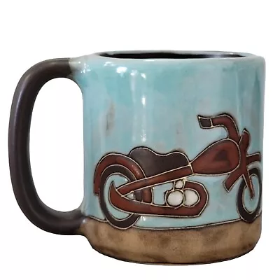 Mara Mexican Art Pottery Coffee Mug Motorcycle Bike Design Stoneware Signed New • $24.98