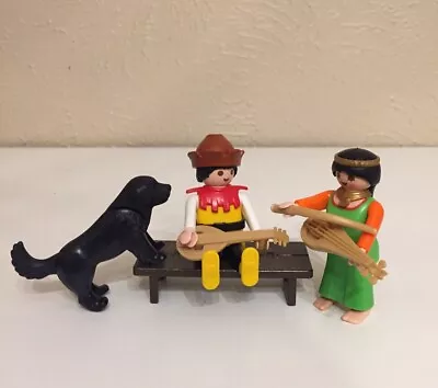 PLAYMOBIL Large Black Dog With Medieval Musician Music Instrument Gypsy • $12.99