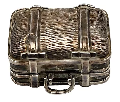 Vintage REO Sterling Silver Suitcase Shaped Pill Box • $150