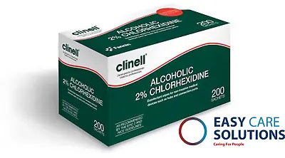 £6.49 • Buy Clinell 70% Alcoholic 2% Chlorhexidine Wipes - Pack Of 240 Sachets- Expiry 05.22
