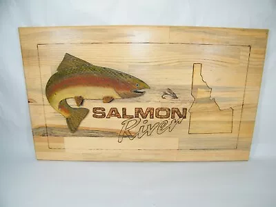 27  X 16  Salmon River Idaho Wood Sign State Fish Cabin Decor Rustic • $132.30