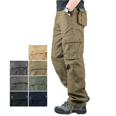 Spring Mens Cargo Pants Multi Pocket Trousers Casual Military Pants Plus Size • $62.16