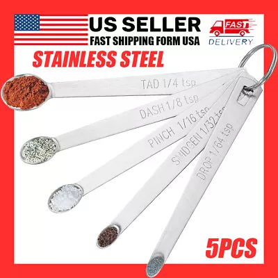 5PCS Small Measuring Spoons Set Stainless Steel Tiny Measuring Spoons For Cookin • $6.99