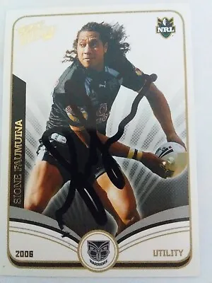 $3.50 • Buy Signed Nrl Card Sione Faumuna New Zealand Warriors