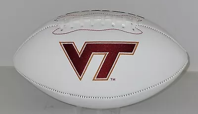 VIRGINA TECH Logo FOOTBALL NCAA Full-Size White Panel Autograph HOKIES • $34.95