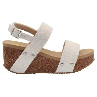 Volatile Summerlove Wedge  Womens Off White Casual Sandals PV119-292 • $64.99