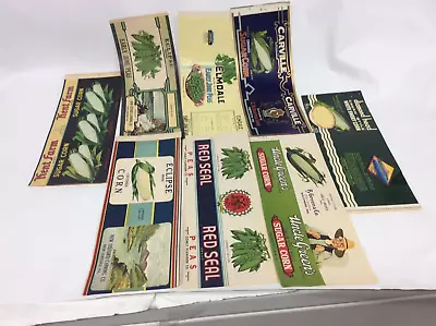 8 Vintage Can Labels Peas Corn PA MD ILL Honolulu See Pictures • $5