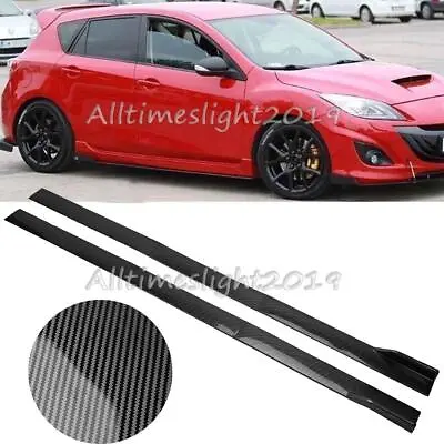 For Mazda 3 Hatchback 2010-2023 Carbon Fiber Side Skirt Extension Rocker Panel • $62.95