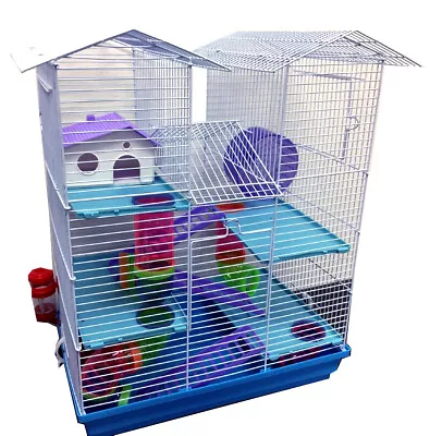 Large 5-Floors Twin Tower Dwarf Hamster Habitat Rodent Gerbil Mouse Mice Cage  • $49.82