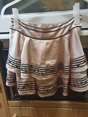 £5 • Buy TOPSHOP Fawn Satin Musical Notes Layered Ra-ra Skater Mini Skirt BNWT 8 36 