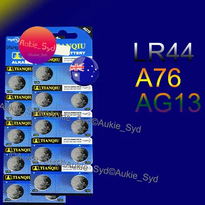 20 X LR44 Battery AG13 A76 Alkaline Batteries 1.5V Fast Post From Sydney • $2.45