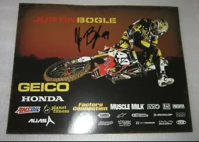 Justin Bogle Signed Poster Supercross Motorcross Geico Honda  • $1.99