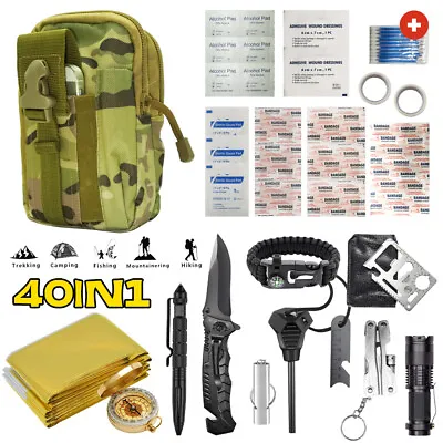 40 In 1 - Bug Out Bag Survival Kit Emergency Tactical Backpack Prepper First Aid • $32.99