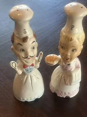 Vintage Japanese Salt And Pepper Shakers Mr. & Mrs. Baker /Chef • $10