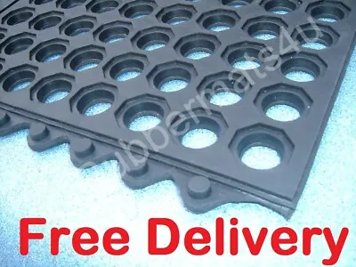 Interlocking Rubber Safety Mat For Restaurant Bar Tack Room Garage 90 X 90cm • £13.99