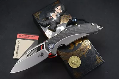 NEW Microtech Matrix Ti -C/F Scales BB M390 Blade / Plague Bead/Patch/ Coin • $539.95