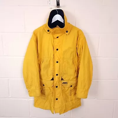 MUSTO SNUGS Jacket Mens S Small Fleece Insulated Lined Parka Coat Vintage Yellow • $36.87