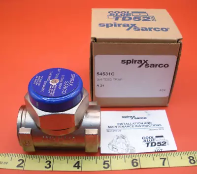 Spirax Sarco 54531C Steam Trap 3/4  TD52 Thermo Dynamic Cool Blue 600psig New • $206.08