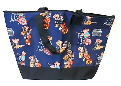 Karl Helmut Rock & Roll Musical Teddy Bears Tote Bag Zippered Top  • $13.95