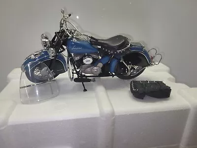 Danbury Mint 1948 Indian Chief Diecast Metal Motorcycle 1:10 Scale Blue.  • $164.98