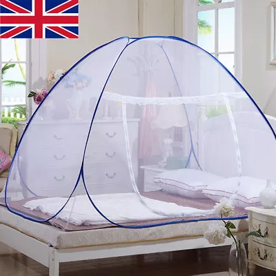 Single Door Folding Zipper Mosquito Net Mongolian Yurt Netting Tent Lace Cover Y • £3.99