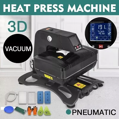 Multi-Functional Pneumatic 3D Vacuum Sublimation Heat Press Machine Kit 2000W 11 • $922.25