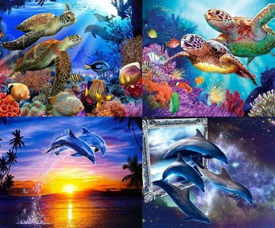 $9.95 • Buy 5D Diamond Painting Kits Full Round Drill Ocean Mammals Craft Art DYI Home Decor