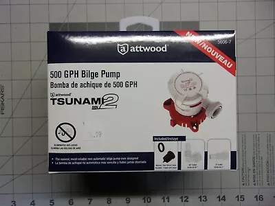 Attwood 5606-7 Tsunami 2 500 GPH Manual Bilge Pump 12V Sealed • $29.99