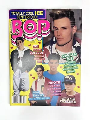 Bop Teen Magazine July 1991 Vol 8 NKOTB Paula Abdul Vanilla Ice Julia Roberts • $24.95