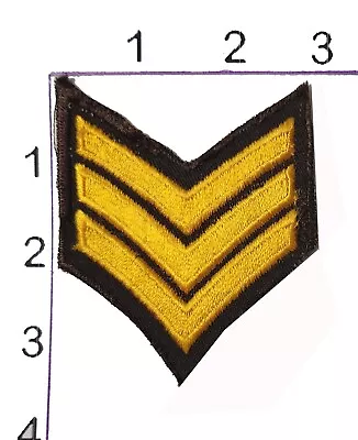 Embroidered Iron On Novelty Patch Sergeant Stripes Military Rank Insignia • $3.49