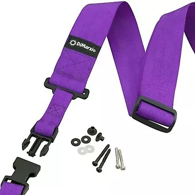 $29.95 • Buy NEW DiMarzio DD2200V 2 Inch Nylon ClipLock Guitar Strap Quick Release - PURPLE