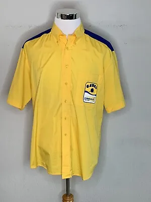 Camel Formula 1 Racing Vintage Pit Crew Shirt Button Up Yellow Sz 42 XL NWT • $99.95