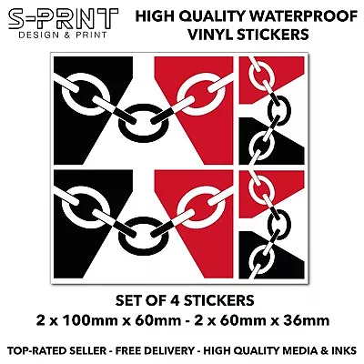 Sticker Black Country Flag X 4 Self Adhesive Waterproof  For Car Van Truck S267 • £3.69