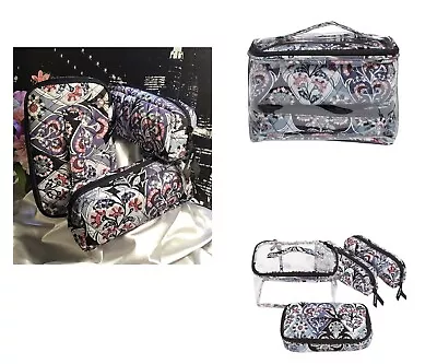 Vera Bradley 4 Piece Cosmetic Set Travel Organizer ORNATE BLOOMS NWT  RV$79 • $37.99