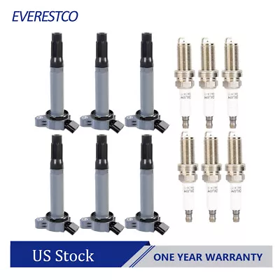 6PCS Ignition Coils W/ Spark Plugs For Toyota Sienna Camry Avalon Tundra Sequoia • $55.95
