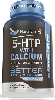 $76.98 • Buy High Strength 5 HTP 200 MG Supplement With Calcium + B6 Cofactor Promotes Seroto