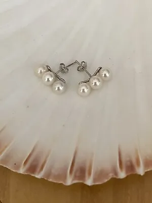Stunning Japanese Akoya Pearl Earrings With 4.7 Mm Repurposed MIKIMOTO Pearls • $125
