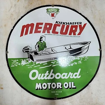 Mercury Outboard 30 Inches Round Enamel Sign • $100