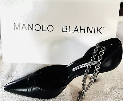 Manolo Blahnik 38.5 Black Coopla Kid • $100