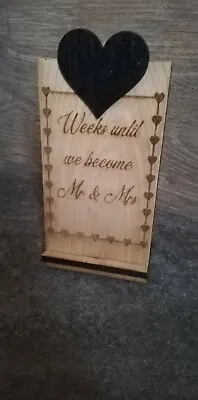 Personalised Wedding Countdown Plaque Sign Engagement Gift For Mr & Mrs  • £6.50