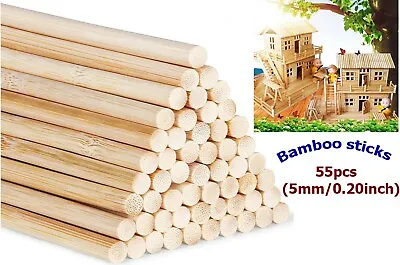 NEW Bamboo Dowel Rods Craft Sticks 30cm/11.8inch For Craft Projec.... [5MM/0.20I • £9.99