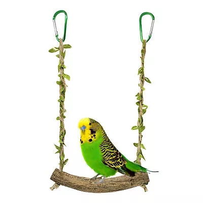 Pet Bird Parrot Swing Perch Parakeet Budgie Cockatiel Cage Hanging Toy • £8.18