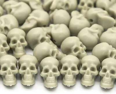 50pcs Mini Plastic Skull Heads / Halloween Decorations / Skeleton Skulls • £6.69