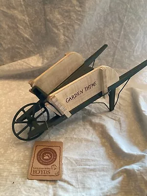 Boyds Bear Garden Thyme Wheel Barrow. Wooden. New With Tags. 13 X 6 X 5 In. Gr • $27.26