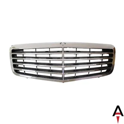 Chrome Grille Shell With Gray Insert For Mercedes Benz W211 2007-2009 E350 E550 • $55.25