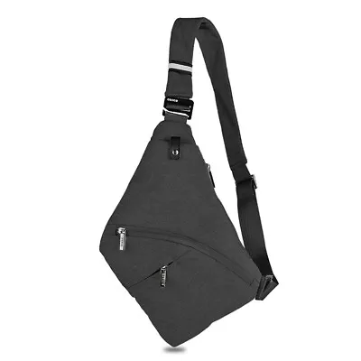 Sling Bag Male Front  Body Bag -theft Safety Chest Pocket Pouch S2X4 • $18.66