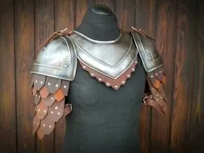 Medieval Knight Shoulder Armor Pair Of Pauldrons & Gorget Sca Larp Coustume • $99