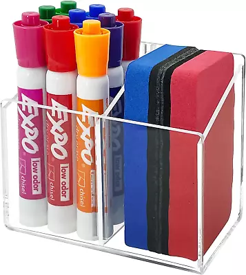 Magnetic Dry Erase Marker Holder Acrylic Magnetic Pen Holder For Fridge Magnet • $26.16